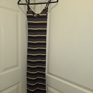 Wild Fable Black and Cream Striped Maxi Dress